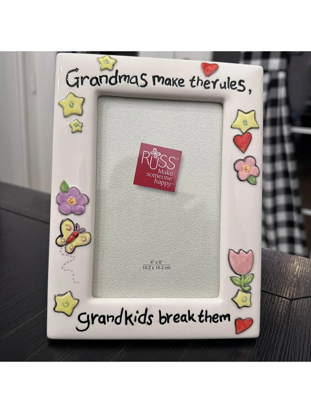Grandmas Make Their Rules Grandkids Break Them Russ 4x6 Frame New